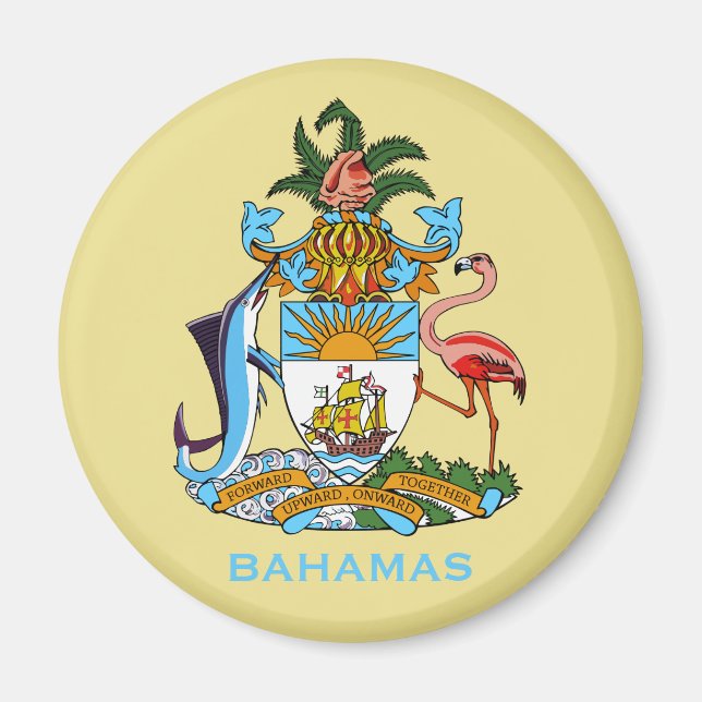 Imán Magnate del Escudo de Armas de las Bahamas (Frente)