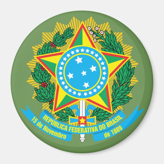Imán Magnate del Escudo de Armas del Brasil (Frente)