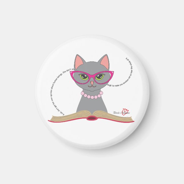 Imán Magnate del gato del libro (Frente)