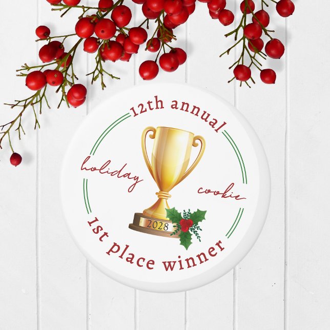 Imán Magnate del premio anual al concurso de vacaciones (Christmas Holiday Competition Prize Magnet for the Winner. Great for Cookie & Sweater Contests!)