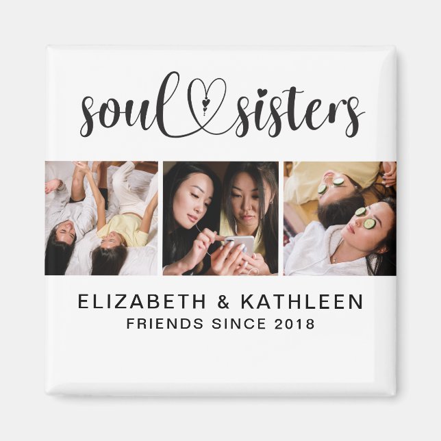 Imán Magnate elegante de Collage de fotos de guiones de (Frente)