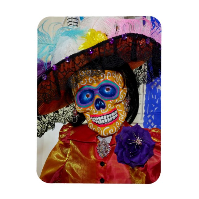Imán Magnate flexible de Catrina colorido (Vertical)