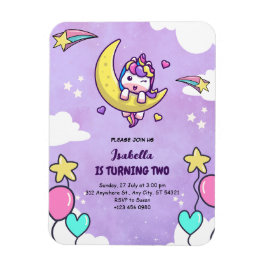 Imán Magnate flexible de cumpleaños unicornio morado do