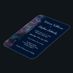 Imán Magnate flexible de invitación a boda elegante<br><div class="desc">Imán de Invitación a Boda Flexible. Bonita Lavanda Elegante y Invitaciones a la Boda Azul Oscura. Un fondo azul índigo oscuro con un toque de lavanda y encaje que crea una invitación impresionante. Personaliza esta invitación de boda para convertirla en tu propia.</div>
