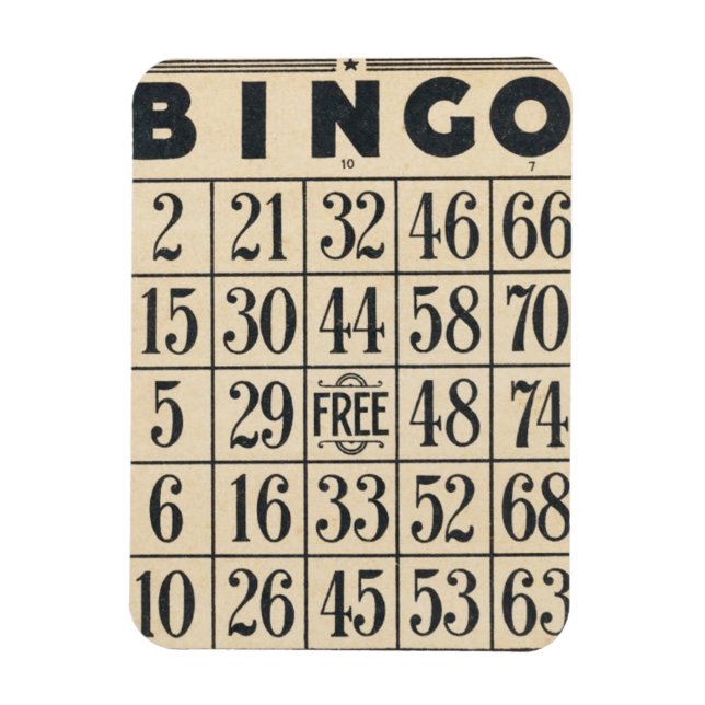 Imán Magnate flexible de tarjeta de bingo vintage (Vertical)