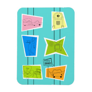 Imán Magnate flexible retro-atómico kitsch