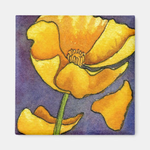 Imán Magnate floral "Amarilla de la amapola"