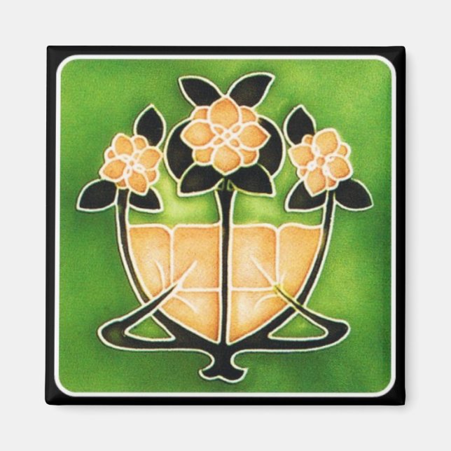Imán Magnate floral Art Nouveau (Frente)