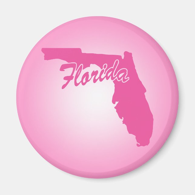 Imán Magnate Florida del estado rosado (Frente)