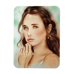 Imán Magnate fotográfico de chica de estilo vintage - D