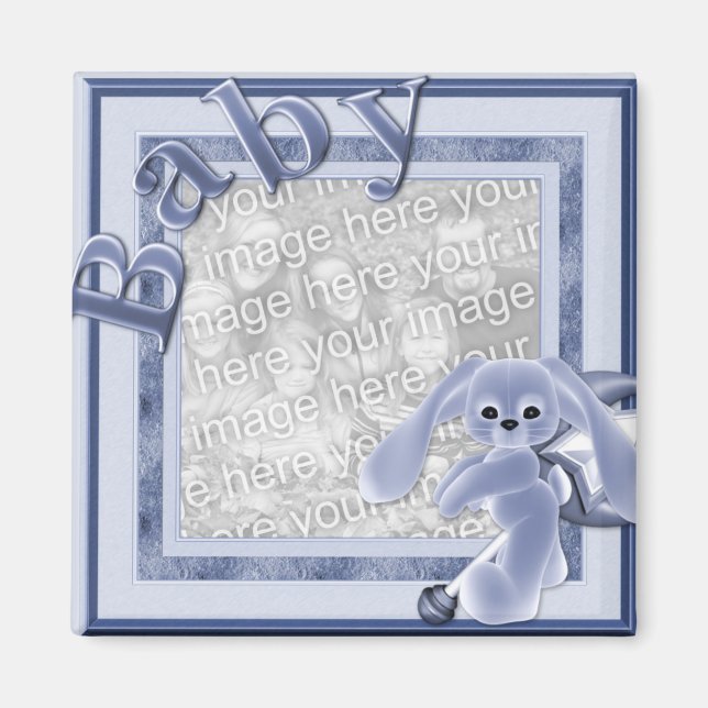 Imán Magnate fotográfico de niño bebé Personalizado KRW (Frente)