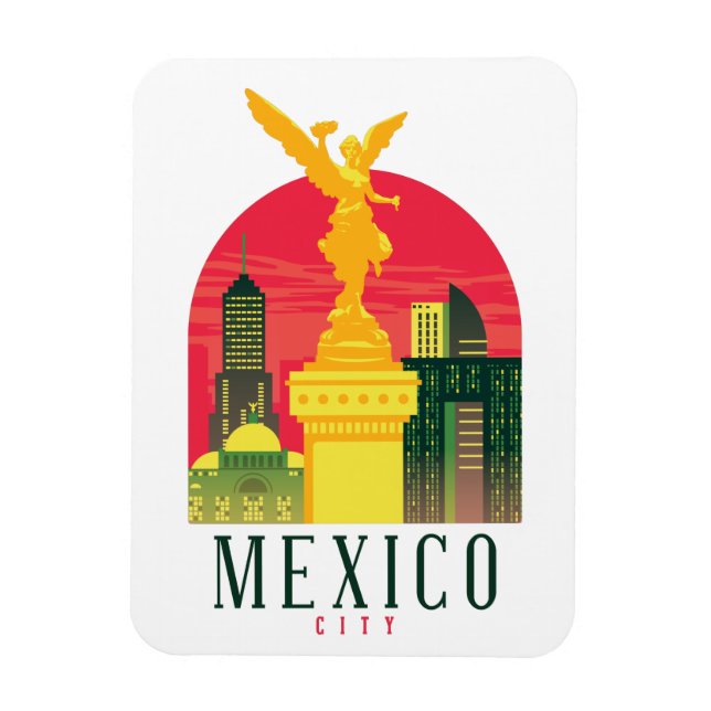 Imán Magnate fotográfico de viajes de la Ciudad de Méxi (Vertical)