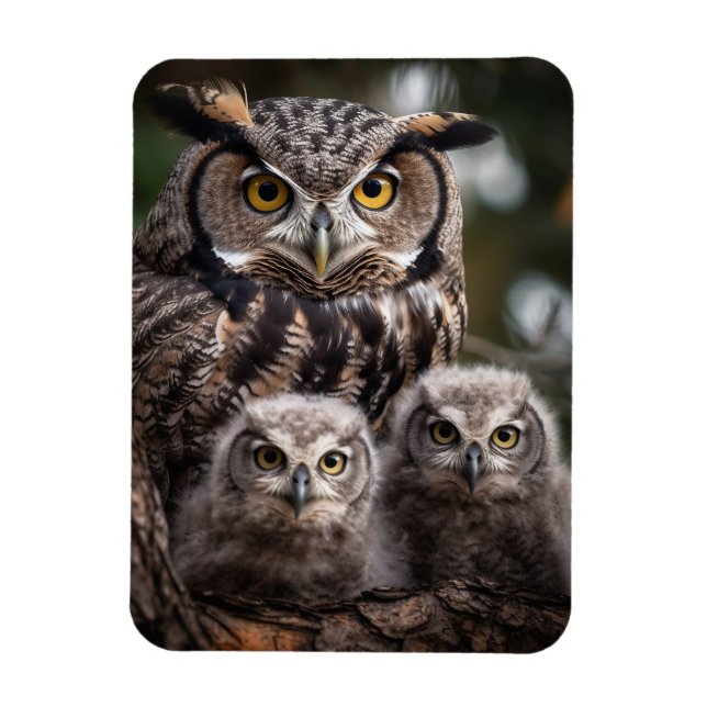 Imán Magnate fotográfico flexible de la familia Owl (Vertical)