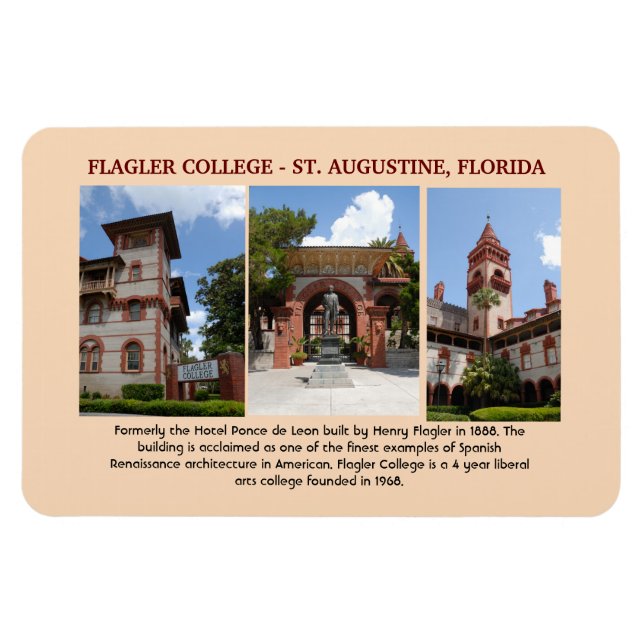 Imán Magnate fotográfico flexible Flagler College (Horizontal)