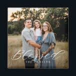 Imán Magnate fotográfico personalizado bendecido simple<br><div class="desc">¡Los regalos fotográficos hacen los mejores regalos! Fácilmente personalizado con su texto y/o foto(s) para un aspecto personalizado. Diseñado por Berry Berry Sweet. Ver más diseños en www.berryberrysweet.com</div>