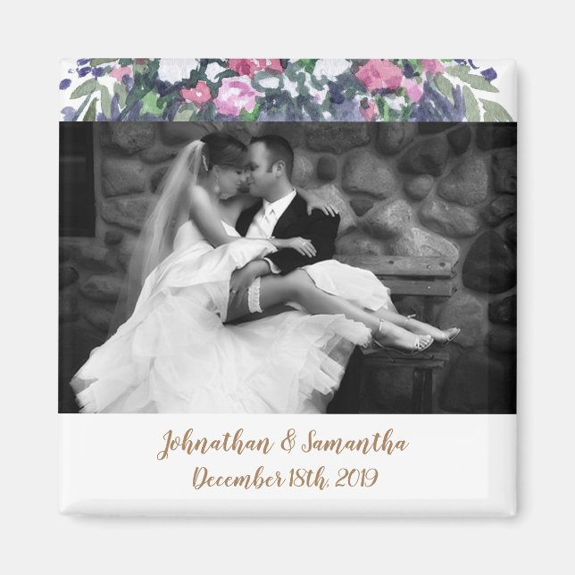 Imán Magnate fotográfico personalizado Boda de campo de (Frente)