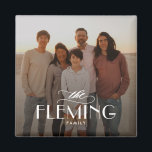 Imán Magnate fotográfico personalizado de nombre de fam<br><div class="desc">¡Los regalos fotográficos hacen los mejores regalos! Fácilmente personalizado con su texto y/o foto(s) para un aspecto personalizado. Diseñado por Berry Berry Sweet. Ver más diseños en www.berryberrysweet.com</div>