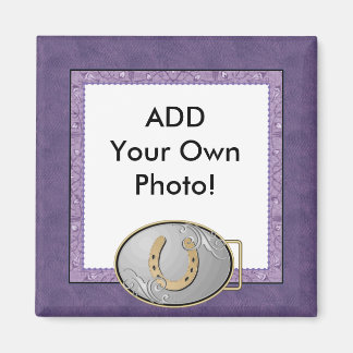 Imán Magnate fotográfico Purple Cowgirl Bandana