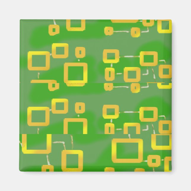 Imán Magnate geométrico verde (Frente)