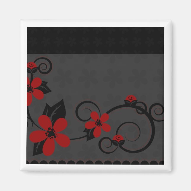 Imán Magnate gótico de diseño de kokeshi kimono (Frente)