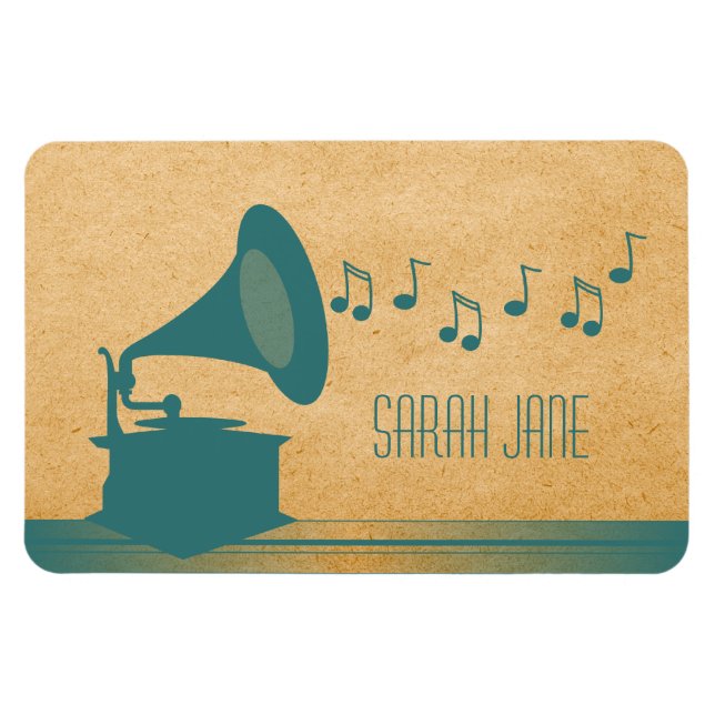 Imán Magnate Gramophone Premium verde azulado (Horizontal)