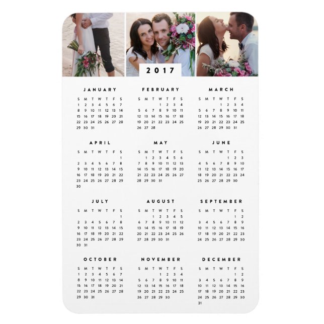 Imán Magnate mínimo de calendario fotográfico anual de  (Vertical)