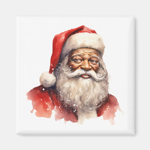 Imán Magnate navideño negro de Santa Merry