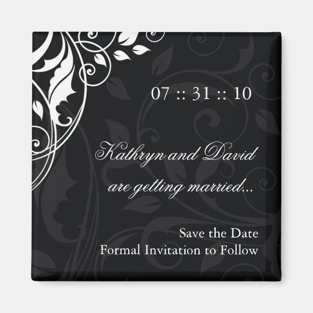 Imán Magnate negro y blanco elegante (Frente)