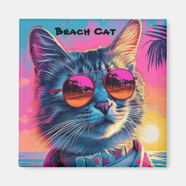 Imán Magnate para gatos de playa (Frente)