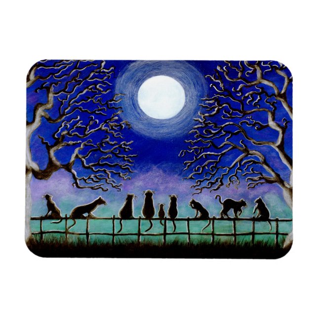 Imán Magnate para gatos negros "Nueve carpas" (Horizontal)