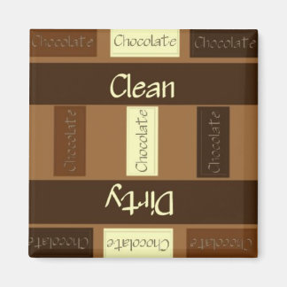 Imán Magnate para lavaplatos de chocolate limpio o suci