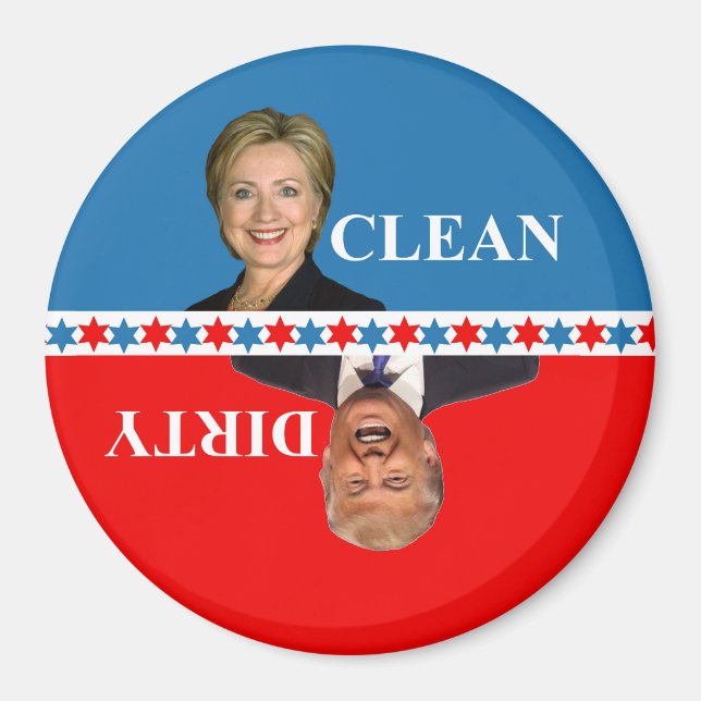 Imán Magnate para lavavajillas Clinton Trump (Frente)