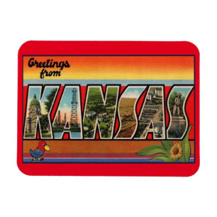 Imán Magnate para refrigerador de Kansas - viaje vintag