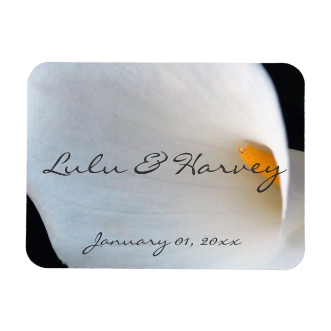 Imán Magnate personal de orquídeas blancas (Horizontal)