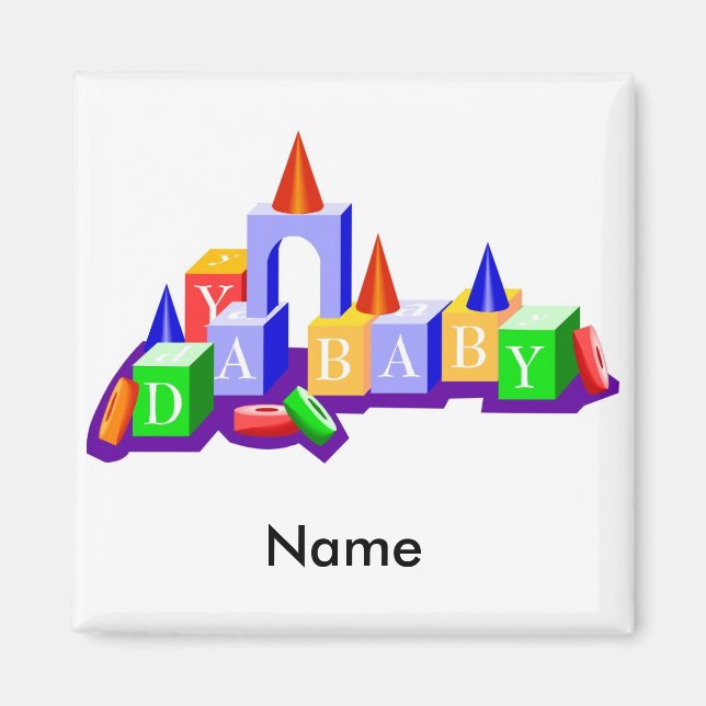 Imán Magnate personalizado del bebé DA (Frente)