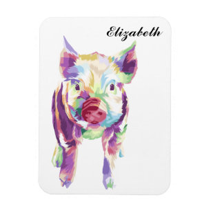 Imán Magnate personalizado del cerdo de arte pop colori