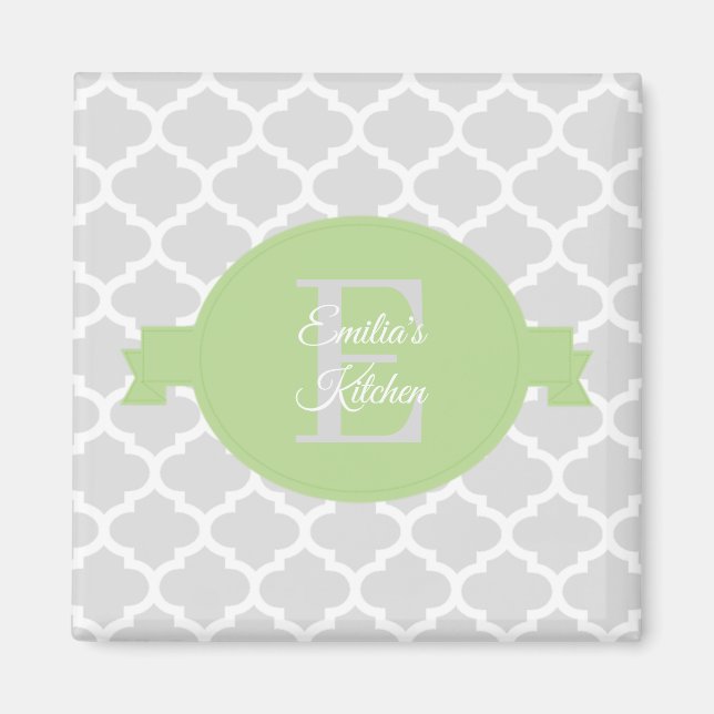 Imán Magnate personalizado del Quatrefoil verde (Frente)