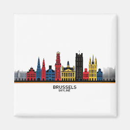 Imán Magnate Pop-Art Brussels Skyline
