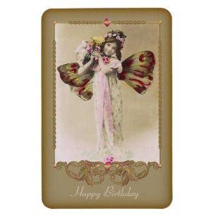 Imán Magnate Premium Chica Mariposa Vintage