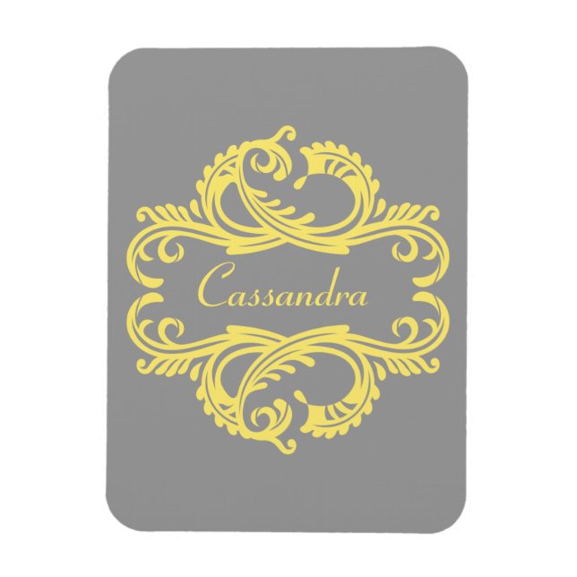 Imán Magnate premium Damask de Moda amarilla (Vertical)