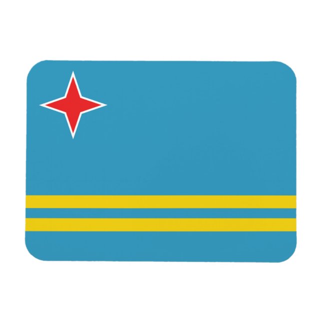 Imán Magnate Premium de Bandera de Aruba (Horizontal)