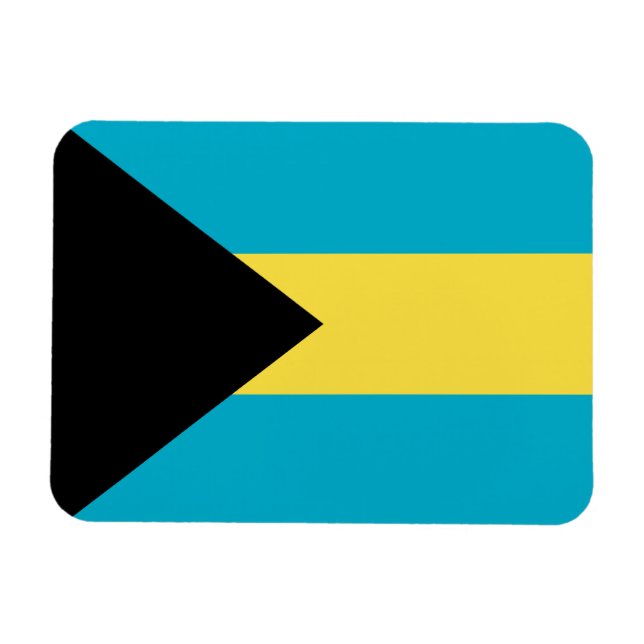Imán Magnate Premium de Bandera de Bahamas (Horizontal)