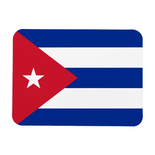 Imán Magnate Premium de Bandera de Cuba (Horizontal)