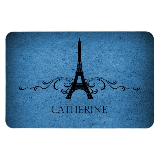 Imán Magnate premium francés floreciente vintage, azul (Horizontal)