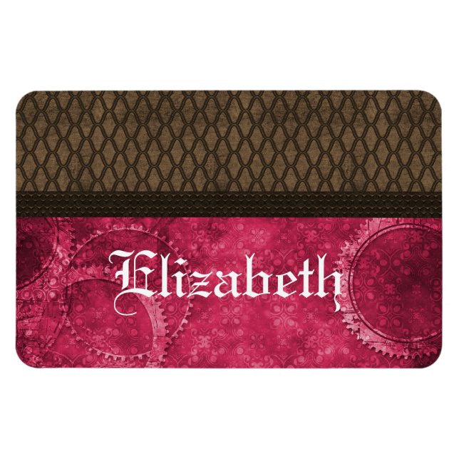 Imán Magnate premium gear Steampunk metalizado, rosa (Horizontal)