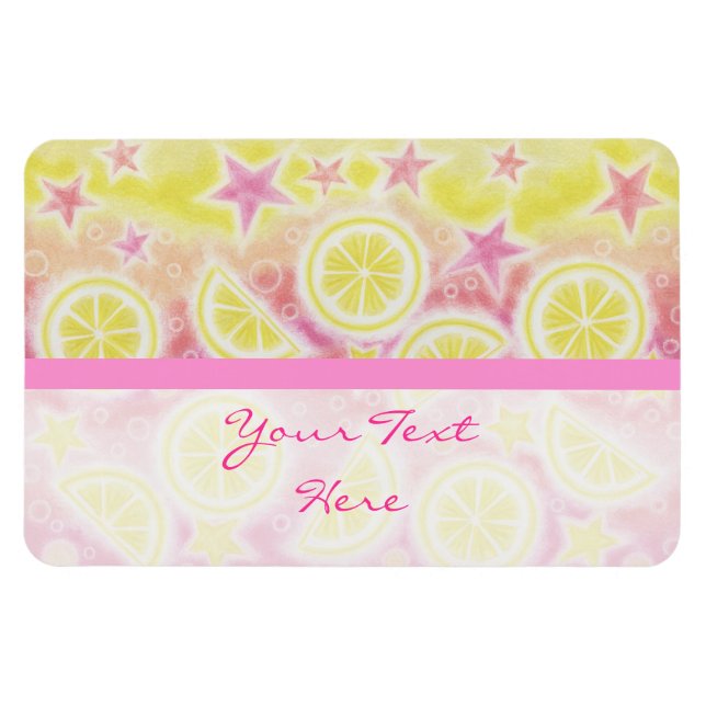 Imán Magnate premium 'Your Text' de Lemonade rosa (Horizontal)