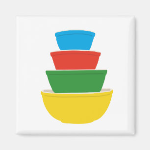 Imán Magnate Pyrex de mezcla de tazones de color primar