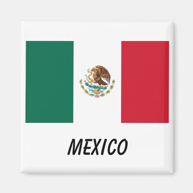 Imán Magnate rectangular de la bandera de México (Frente)