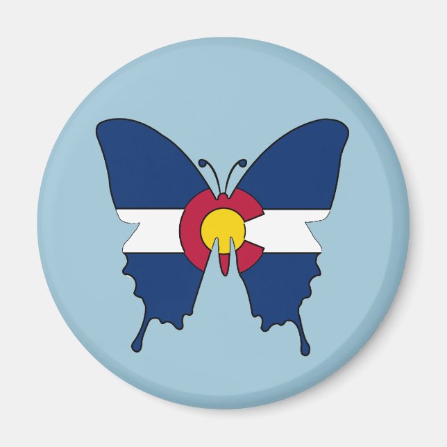 Imán Magnate redondo de la bandera de Colorado (Frente)