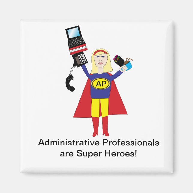 Imán Magnate Super Hero Profesional Administrativo (Frente)